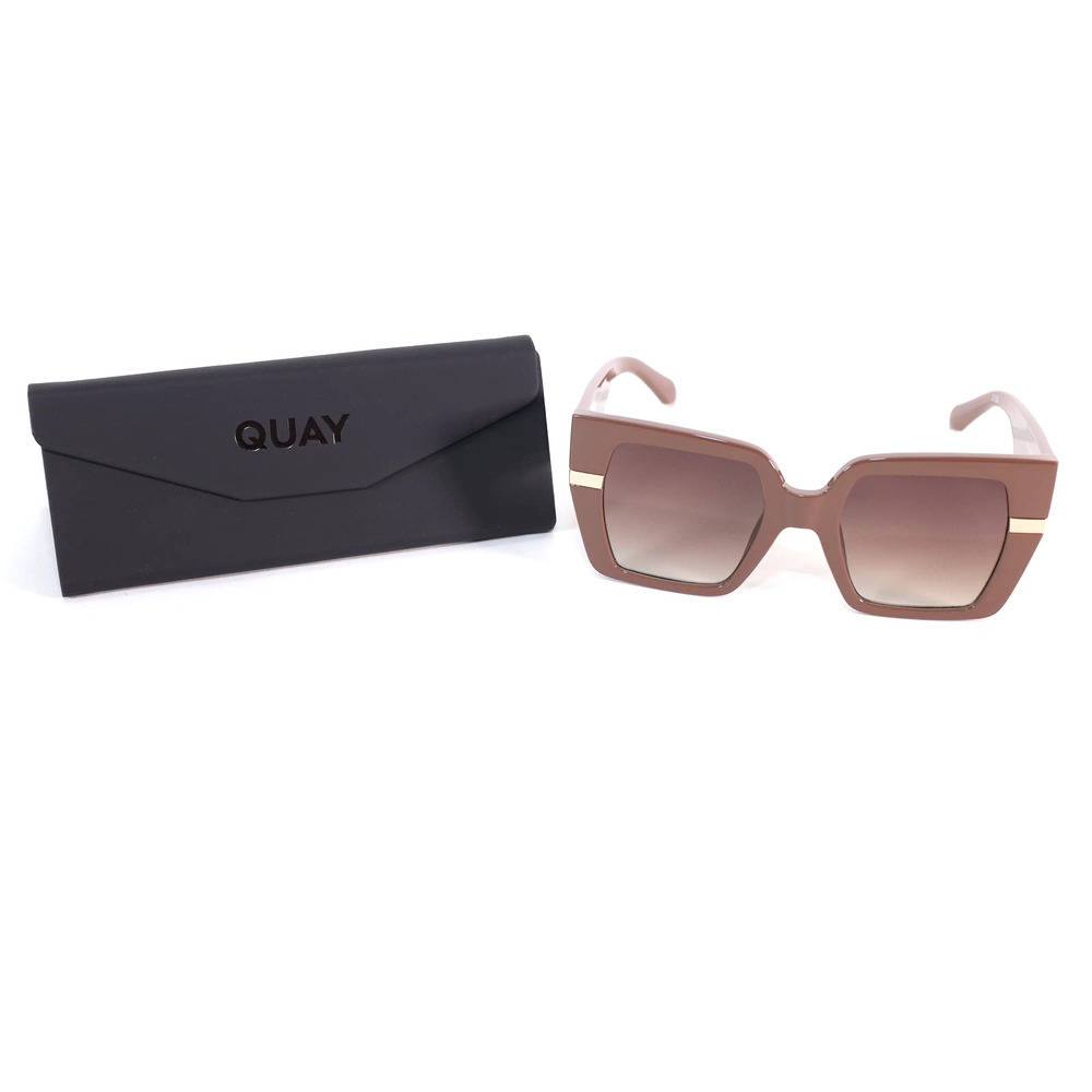 Quay Australia NOTORIOUS Oversized Square Womens Sunglasses - Doe/Brown - NWT - Picture 9 of 9